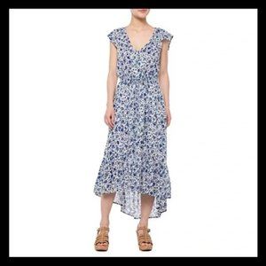 Lucky Brand Felice Blue Floral Midi Dress -Medium
